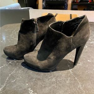 Nine West Suede Ankle Booties 4.5” Heel